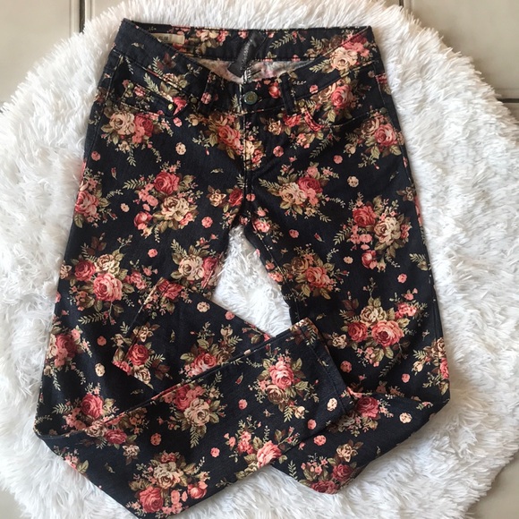 FOLDED & HUNG SLIM FLORAL PANT SIZE US 25-26 - Picture 1 of 8